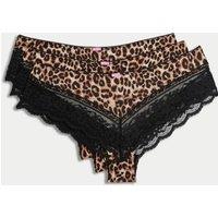 3pk Lace Trim Brazilian Knickers