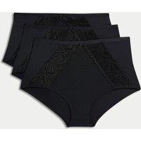 M&S 3pk Amelia Lace Full Briefs Black