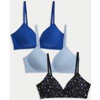 3pk Cotton Rich Non Wired T-Shirt Bras (A-E)