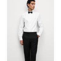 Slim Fit Cotton Dress Shirt with Bow Tie