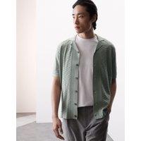 Cotton Rich Textured Knitted Polo Shirt