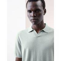 Pure Extra Fine Merino Wool Knitted Polo Shirt