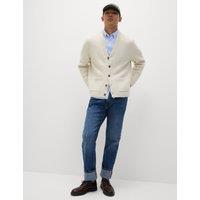 Supersoft Ribbed V-Neck Cardigan with Wool