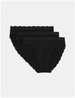 3pk Cotton Rich High Leg Knickers