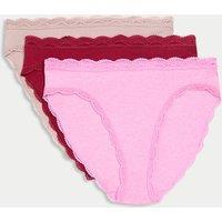 3pk Cotton Rich High Leg Knickers