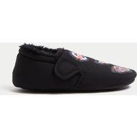 M&S Kids' Hot Wheels Riptape Slippers (4 Small - 13 Small) Black Mix