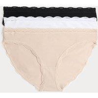 M&S 3pk Cotton Rich Bikini Knickers Opaline Mix