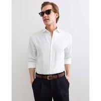 JAEGER Regular Fit Luxury Linen Cotton Shirt White