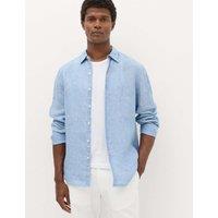 M&S Regular Fit Pure Linen Shirt Chambray