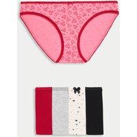 5pk Cotton Lycra Printed Bikini Knickers