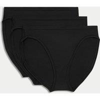 Body by M&S 3pk Flexifit Modal High Leg Knickers Black
