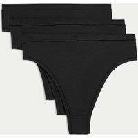 Body by M&S 3pk Flexifit Modal High Waisted Thongs Black