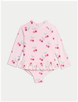 Cherry Frill Long Sleeve Swimsuit (0-6 Yrs)