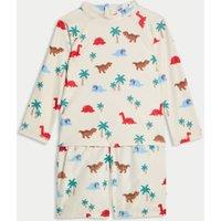 2pc Dinosaur Rash Vest Swim Set (0-3 Yrs)