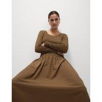 Pure Cotton Midi Drop Waist Dress