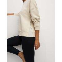 Cotton Rich Mesh Panel Relaxed Sweatshirt