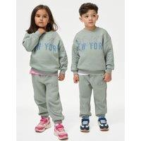 2pc Cotton Rich Slogan Top & Bottom Outfit (12 Mths-16 Yrs)