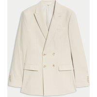 Slim Fit Double Breasted Jacket with Stretch