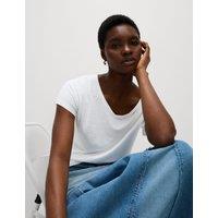 Linen Blend V-Neck Regular Fit T-Shirt