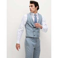 Wool Rich Tweed Double Breasted Waistcoat