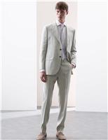 Tailored Fit Italian Performance Linen Blend Suit Trousers