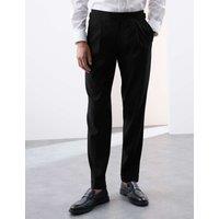 Tailored Fit Italian Performance Linen Blend Suit Trousers