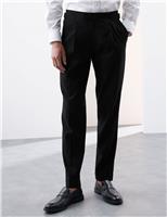 Tailored Fit Italian Performance Linen Blend Suit Trousers