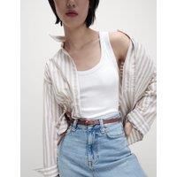 Cotton Rich Ribbed Slim Fit Vest Top