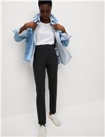 M&S Jersey Slim Fit Angle Grazer Trousers Charcoal