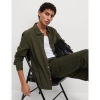 Cotton Rich Striped Overshirt