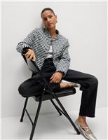 Tweed Checked Fringed Jacket