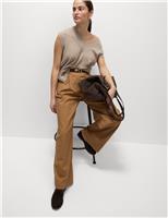Cotton Rich Wide Leg Trousers