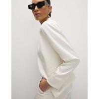 Satin Collarless Blazer