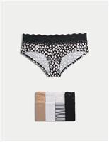 5pk Cotton Rich Printed Low Rise Shorts