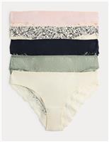 5pk Cotton Rich Printed Brazilian Knickers