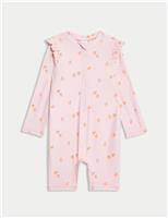 Peach Print All in One Swimsuit (0-3 Yrs)