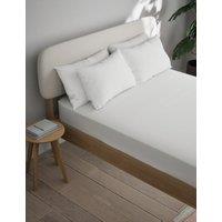 M&S Cotton Blend Non Iron Fitted Sheet White