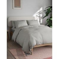 M&S Cotton Blend Non Iron Bedding Set Silver Grey