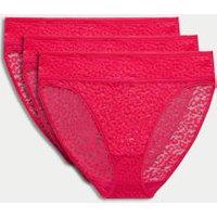 3pk Animal Lace High Leg Knickers