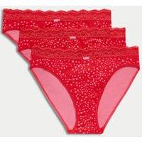 3pk Printed High Leg Knickers