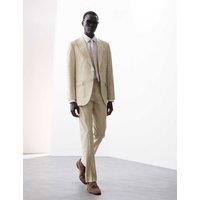 Tailored Fit Italian Performance Linen Blend Suit Trousers