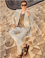 Tailored Fit Italian Performance Linen Blend Suit Trousers