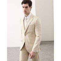 Autograph Tailored Fit Italian Performance Linen Blend Suit Jacket Stone