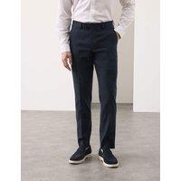 Autograph Tailored Fit Italian Performance Linen Blend Suit Trousers Navy
