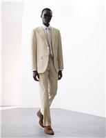 Tailored Fit Italian Performance Linen Blend Suit Trousers