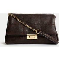 Faux Leather Quilted Shoulder Bag