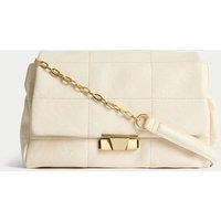 Faux Leather Quilted Shoulder Bag
