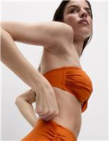 M&S Padded Twist Front Bandeau Bikini Top Marmalade