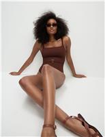 Textured Square Neck Swimsuit
