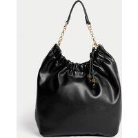 Faux Leather Chain Strap Shoulder Bag
